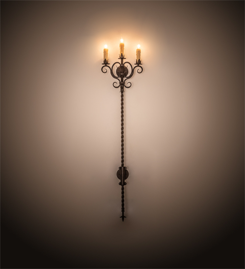 199186 16 in. Palmira 3 Light Wall Sconce - Rust Finish