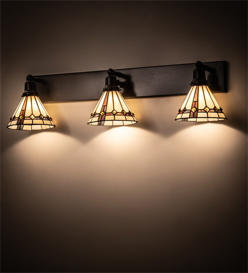 204517 36 in. Belvidere 3 Light Vanity - Craftsman Brown
