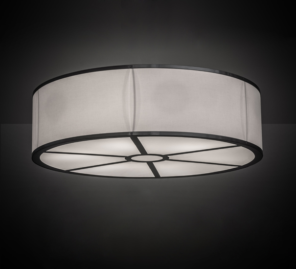 169152 36 in. Cilindro White Textrene Flushmount - Chrome