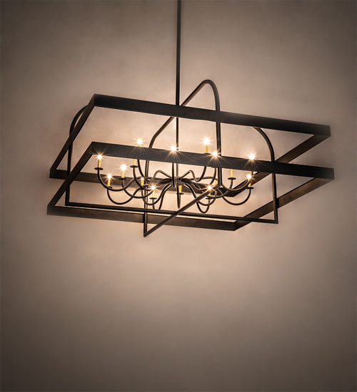 189468 84 in. Aldari 16 Light Chandelier - Black & Grey