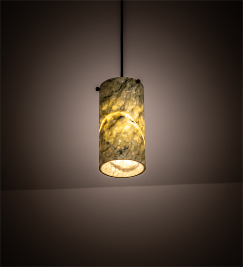 210029 5 in. Cilindro Jadestone Mini Pendant - Oil Rubbed Bronze