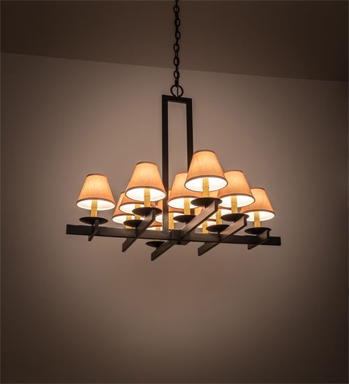 202912 36 in. Dante 12 Light Chandelier - Black & Beige