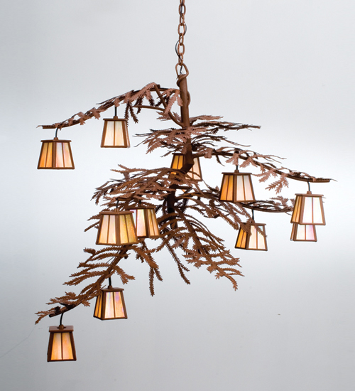 205623 48 in. Pine Branch 12 Light Chandelier - Rust Finish