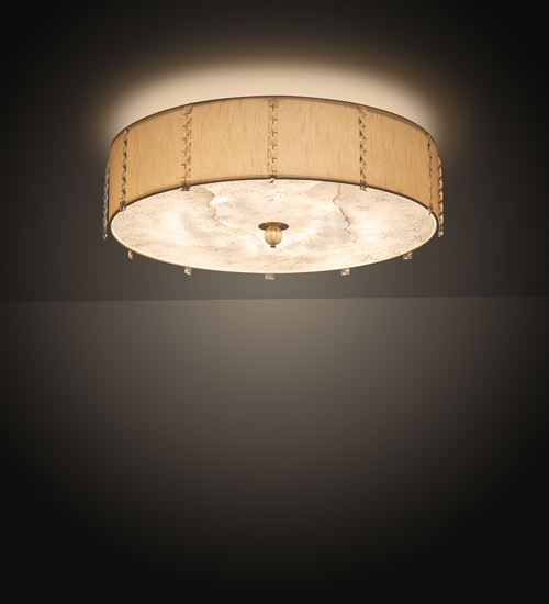 190162 33 in. Cilindro Lujoso Semi-Flushmount - Brass Tint
