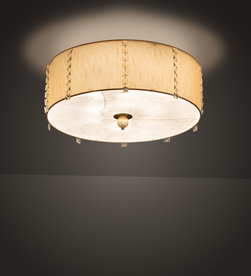 196434 25 in. Cilindro Lujoso Semi-Flushmount - Brass Tint