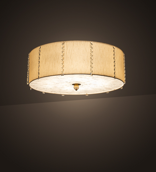 201766 32 in. Cilindro Lujoso Semi-Flushmount - Brass Tint