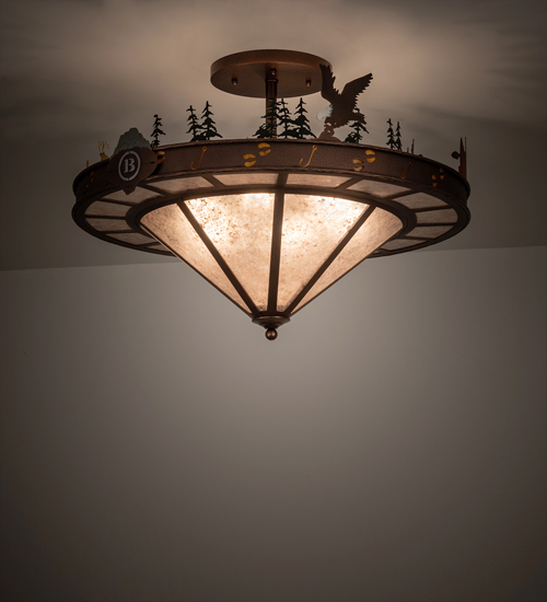 199541 32 in. Wildlife Personalized Semi-Flushmount - Copper Vein & Custom