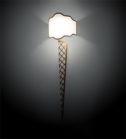 198380 18 in. Custard & Cone Wall Sconce - White & Gold