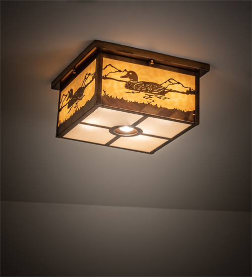 204419 18 in. Hyde Park Mallard Flushmount - Vintage Copper