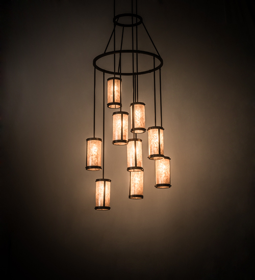 35 in. Cartier 9 Light Chandelier - Cafe-Noir