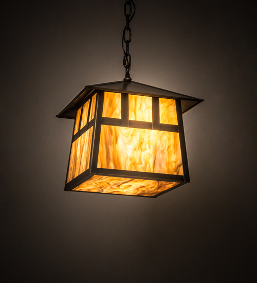 16 in. Stillwater Double Bar Mission Pendant - Antique Brass