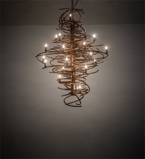 205191 40 in. Cyclone 20 Light Chandelier - Bronze