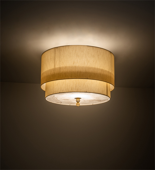 190703 32 in. Cilindro Lujoso Two Tier Semi-Flushmount - Brass Tint