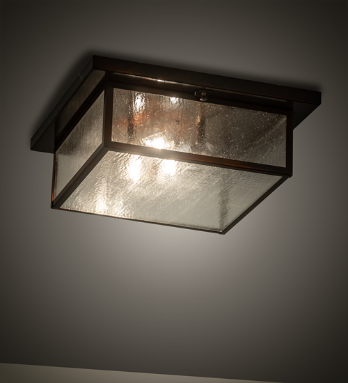 210231 17 in. Mission Prime 3 Light Flushmount - Custom & Copper