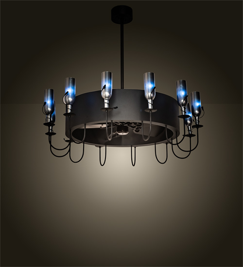 213081 50 in. Tuscan Vineyard 12 Light Chandel-Air Fan - Chrome