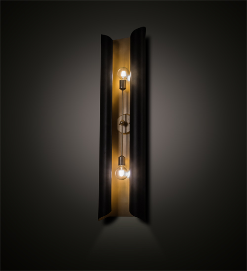 195605 12 in. Beaumont Alva Wall Sconce - Black & Black