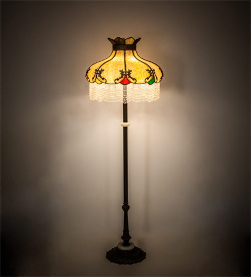 211273 62 in. Elizabeth Floor Lamp - Antique Brass