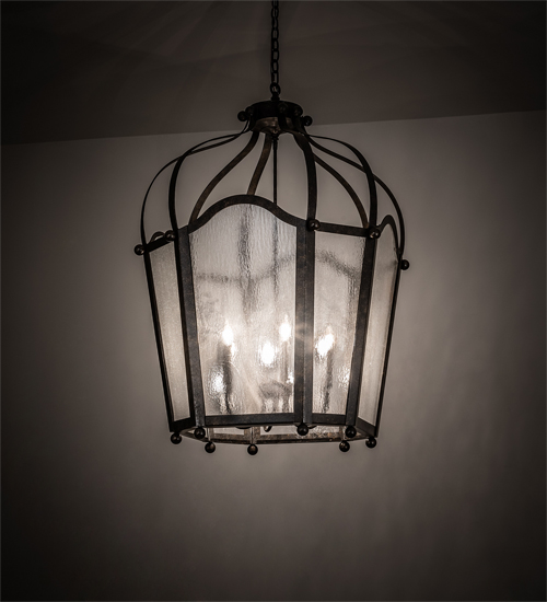 211361 32 in. Citadel 6 Light Pendant - Gold & Clear