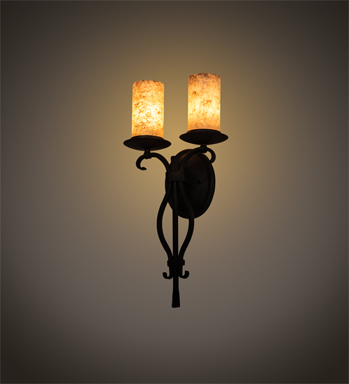 191044 10 in. Juliana Wall Sconce - Black, Chocolate & Beige
