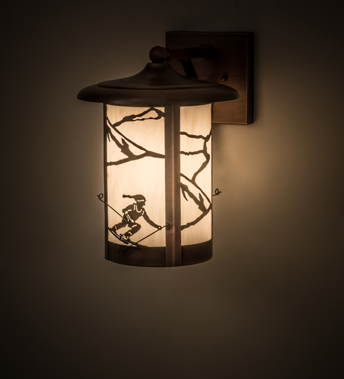 172123 10 in. Fulton Alpine Solid Mount Wall Sconce - Antique Copper