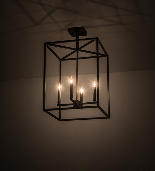 188630 16 in. Kitzi Box Pendant - Wrought Iron