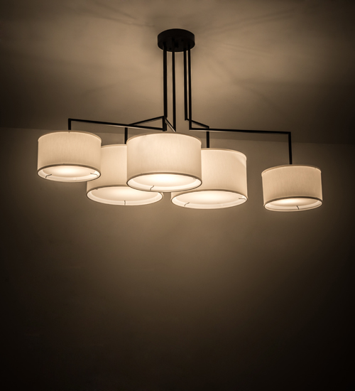 186387 58 in. Cilindro Sprawl Oblong Pendant - White & Black