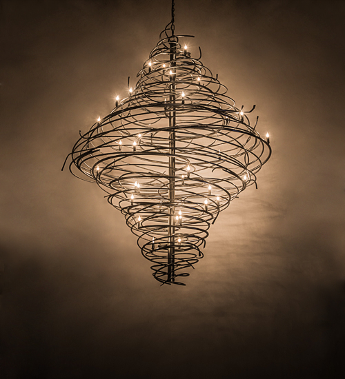 189763 72 in. Cyclone 36 Light Chandelier - Silver & Black