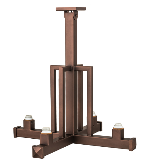 187303 32 in. Cinnamon Coffee Metallic 4 Light Inverted Pendant Hardware