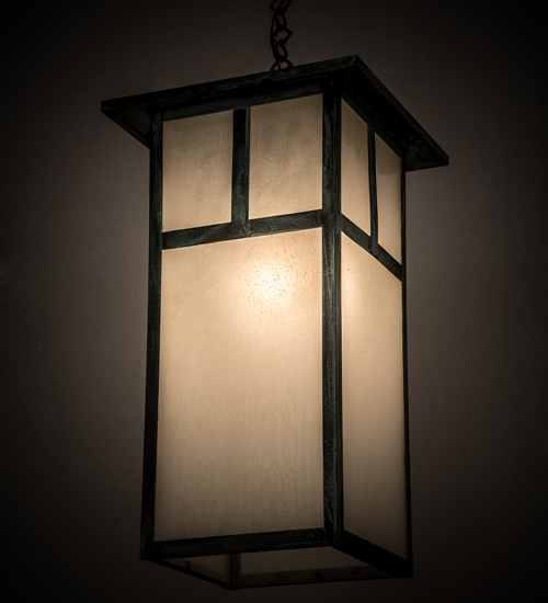 190836 15 in. Hyde Park T Mission Pendant - Verdigris Finish