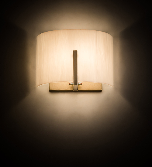 187822 9 in. Cilindro Burbank Wall Sconce - White & Gold