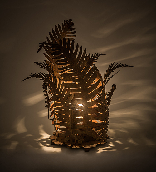 190825 20 in. Fern Table Lamp - Rust Finish