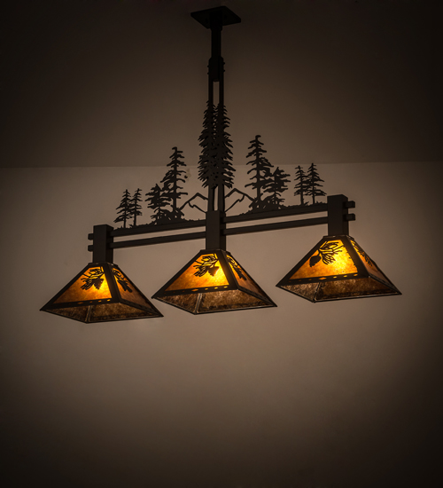 27073 45 in. Tall Pines 3 Light Island Pendant - Timeless Bronze