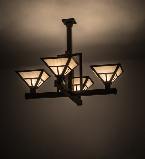 189964 42 in. T Mission 4 Light Inverted Pendant - Timeless Bronze