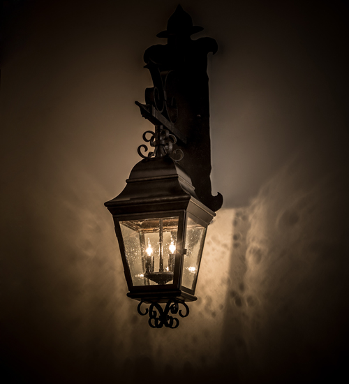 187648 9 in. Monaco Lantern Wall Sconce - Black, Clear & Seedy