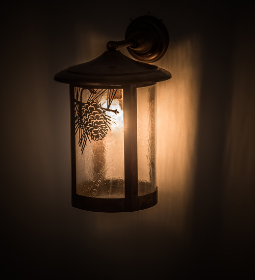 91510 12 in. Fulton Winter Pine Wall Sconce - Clear & Seedy