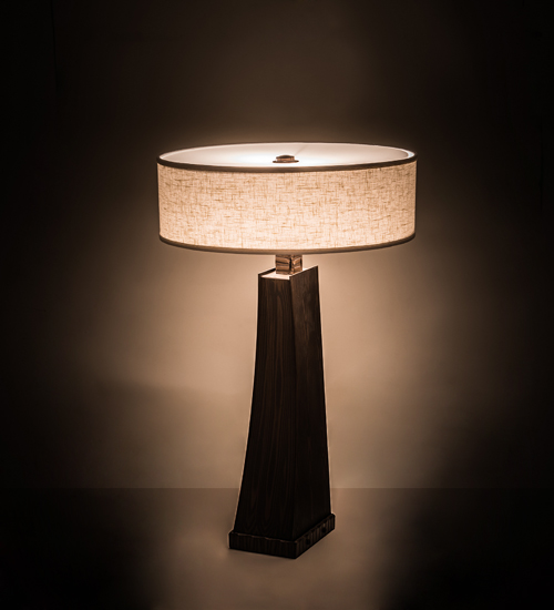 188899 30 in. Sophia Floor Lamp - Chocolate, Beige & White