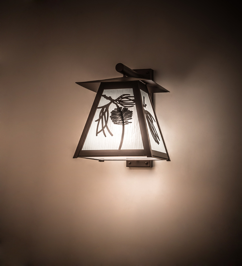 187523 14 in. Stillwater Scotch Pine Wall Sconce - Mahogany Bronze