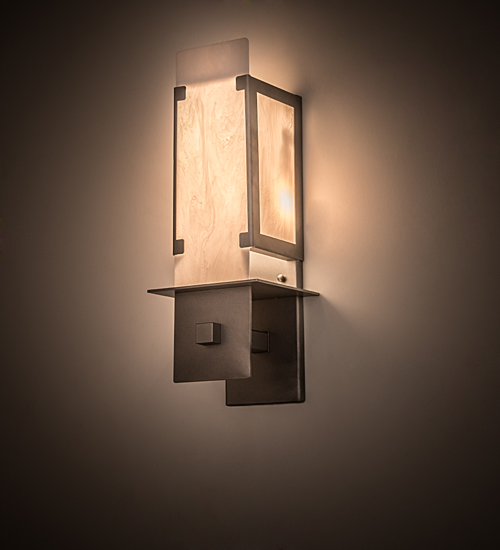 186640 6.5 in. Estructura Wall Sconce - Pewter