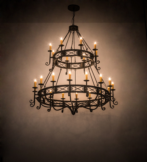 190675 72 in. Gina 24 Light Chandelier - Timeless Bronze