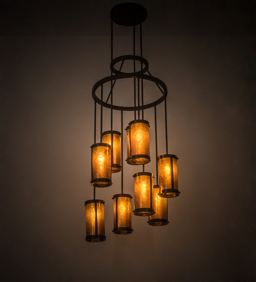 190704 30 in. Cartier 9 Light Chandelier - Timeless Bronze