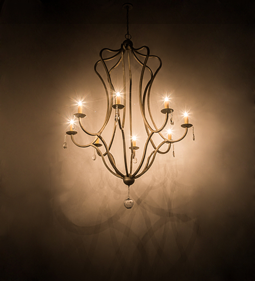 188414 68 in. Lumierre Chandelier - Beige, Gold & Ivory