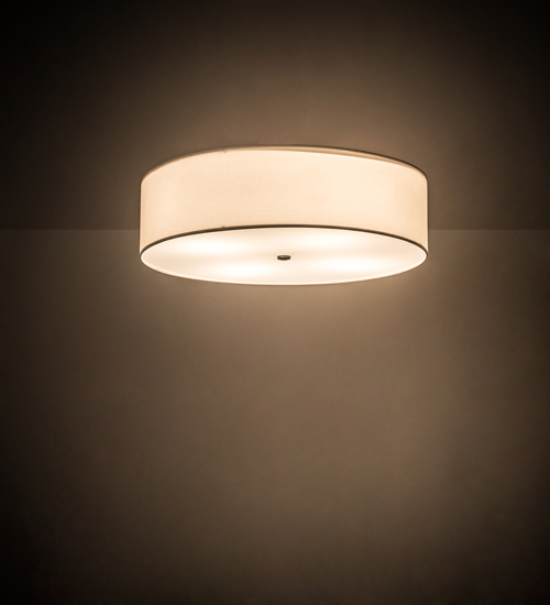 189909 30 in. Cilindro Textrene Flushmount - Nickel