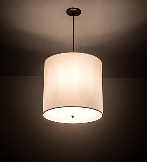 190485 18 in. Cilindro Textrene Pendant - Beige, White & Gold