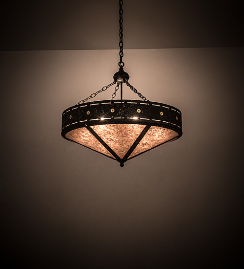 30 in. Craftsman Target Inverted Pendant - Black, Gold & Silver Mica