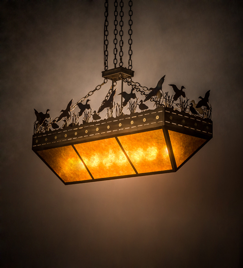 194483 48 in. Ducks in Flight Inverted Pendant - Antique Copper
