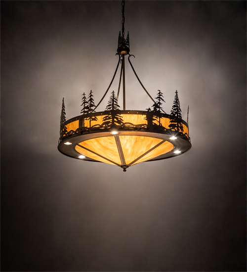 215185 40 in. Tall Pines Inverted Pendant - Antique Copper