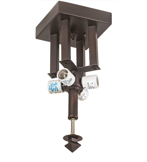 215302 6 in. Square Mahogany Bronze 4 Light Flushmount Hardware