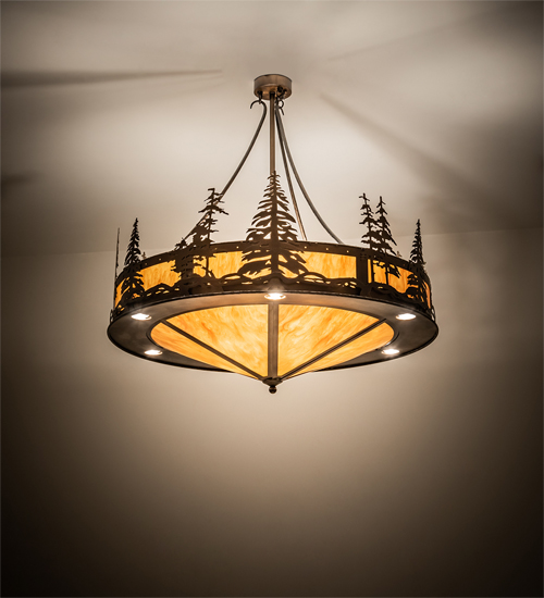 204728 40 in. Tall Pines Inverted Pendant - Antique Copper