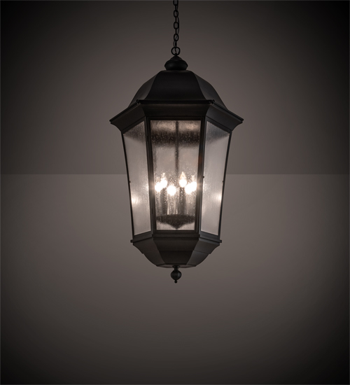 215098 27 in. Tiamo Lantern Pendant - Black, Clear & Seedy