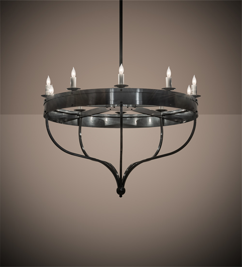 215483 54 in. Parnella 10 Light Chandelier - Black & White